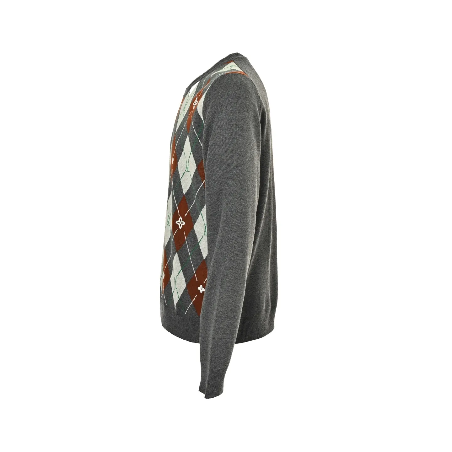 Louis Vuitton/Louis Vuitton 25Fw diamond jacquard woolen sweater